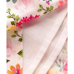 Babyhug 100% Cotton Woven Half Sleeves Floral Printed Frock With Shrug - Multicolour