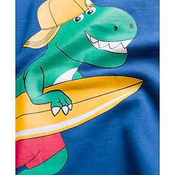 Babyhug 100% Cotton Knit Half Sleeves Animal Beach Theme Printed & Striped T-Shirts Pack Of 3 - Multicolour