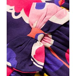 Babyhug 100% Cotton Woven Half Sleeves Floral Printed Frock With Shrug - Multicolour