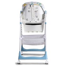 Babyhug 4 in 1 multifunctional Baby High Chair with Adjustable Backrest - Blue| Adjustable Footrest & 5 level Seat Height| Compact Fold| Swivel Wheels with Lock| Double Food Tray| Removable PU Cushion