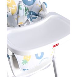 Babyhug 4 in 1 multifunctional Baby High Chair with Adjustable Backrest - Blue| Adjustable Footrest & 5 level Seat Height| Compact Fold| Swivel Wheels with Lock| Double Food Tray| Removable PU Cushion