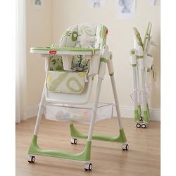 Babyhug 4 in 1 multifunctional Baby High Chair with Adjustable Backrest - Green| Adjustable Footrest & 5 level Seat Height| Compact Fold| Swivel Wheels with Lock|Double Food Tray| Removable PU Cushion