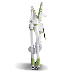 Babyhug 4 in 1 multifunctional Baby High Chair with Adjustable Backrest - Green| Adjustable Footrest & 5 level Seat Height| Compact Fold| Swivel Wheels with Lock|Double Food Tray| Removable PU Cushion