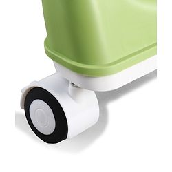Babyhug 4 in 1 multifunctional Baby High Chair with Adjustable Backrest - Green| Adjustable Footrest & 5 level Seat Height| Compact Fold| Swivel Wheels with Lock|Double Food Tray| Removable PU Cushion