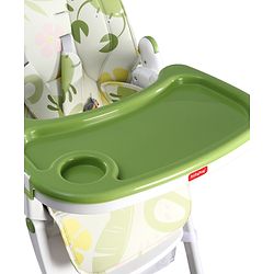 Babyhug 4 in 1 multifunctional Baby High Chair with Adjustable Backrest - Green| Adjustable Footrest & 5 level Seat Height| Compact Fold| Swivel Wheels with Lock|Double Food Tray| Removable PU Cushion