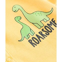 Babyhug 100% Cotton Knit Half Sleeves Striped Antibacterial Front Open Jhablas with Dino Print Pack of 3 - Multicolor