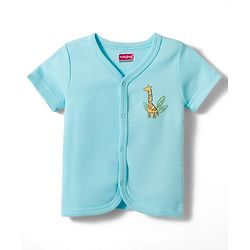 Babyhug 100% Cotton Knit Antibacterial Half Sleeves Animal Printed & Striped Jhablas Pack Of 3 - Multicolour