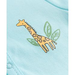 Babyhug 100% Cotton Knit Antibacterial Half Sleeves Animal Printed & Striped Jhablas Pack Of 3 - Multicolour