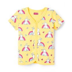 Babyhug 100% Cotton Knit Antibacterial Jhablas With Bunny Heart & Floral Print Pack of 3 - Multicolor