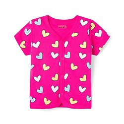 Babyhug 100% Cotton Knit Antibacterial Jhablas With Bunny Heart & Floral Print Pack of 3 - Multicolor