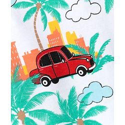 Babyhug 100% Cotton Knit Half Sleeves Rompers with Miami Print Pack of 2 - Multicolor