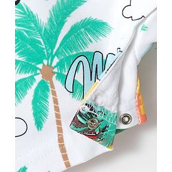 Babyhug 100% Cotton Knit Half Sleeves Rompers with Miami Print Pack of 2 - Multicolor