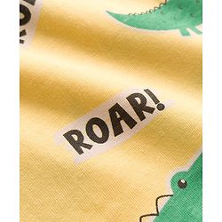 Babyhug Cotton Knit Full Sleeves T-Shirt & Pyjama Co-ord Night Suit With Crocodile Print - Yellow