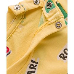 Babyhug Cotton Knit Full Sleeves T-Shirt & Pyjama Co-ord Night Suit With Crocodile Print - Yellow