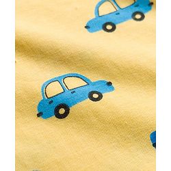 Babyhug Cotton Knit Full Sleeves T-Shirt & Pyjama Co-ord Night Suit With Car Print - Yellow