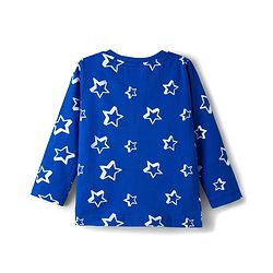 Babyhug Cotton Knit Full Sleeves Co-ords T-Shirt & Pajama Night Suit with Star Print - Navy Blue