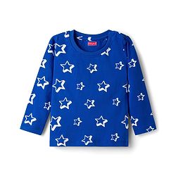 Babyhug Cotton Knit Full Sleeves Co-ords T-Shirt & Pajama Night Suit with Star Print - Navy Blue