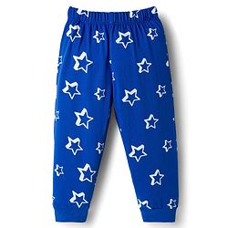 Babyhug Cotton Knit Full Sleeves Co-ords T-Shirt & Pajama Night Suit with Star Print - Navy Blue