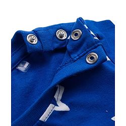 Babyhug Cotton Knit Full Sleeves Co-ords T-Shirt & Pajama Night Suit with Star Print - Navy Blue