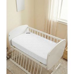 Babyhug High Density Soft Foam Quilted Baby Mattress - White| PU Foam Support| Supports Spinal Alignment| Lightweight| Fits Standard Cribs| 0-24 Months