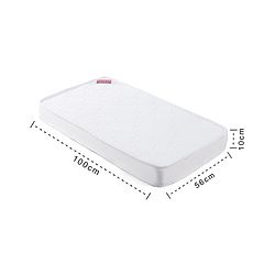 Babyhug High Density Soft Foam Quilted Baby Mattress - White| PU Foam Support| Supports Spinal Alignment| Lightweight| Fits Standard Cribs| 0-24 Months