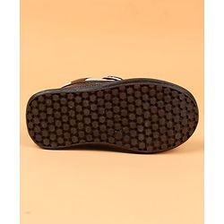 Cute Walk by Babyhug Velcro Closure Loafers with Star Applique - Black