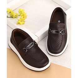 Cute Walk by Babyhug Slip On Solid Colour Loafers - Dark Brown