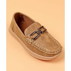 Cute Walk by Babyhug Slip On Solid Color Loafers - Brown