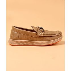 Cute Walk by Babyhug Slip On Solid Color Loafers - Brown