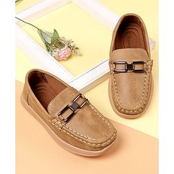Cute Walk by Babyhug Slip On Solid Color Loafers - Brown
