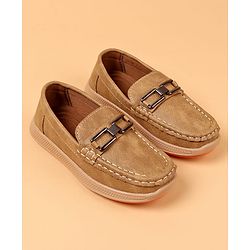 Cute Walk by Babyhug Slip On Solid Color Loafers - Brown