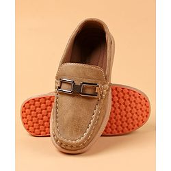 Cute Walk by Babyhug Slip On Solid Color Loafers - Brown