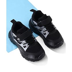 Cute Walk by Babyhug Solid Colour Sneaker Shoes with Velcro Closure - Black