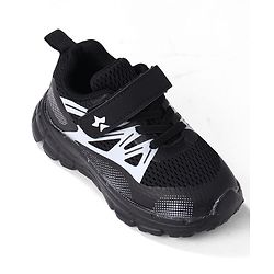 Cute Walk by Babyhug Solid Colour Sneaker Shoes with Velcro Closure - Black