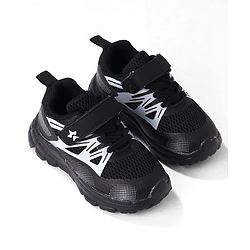 Cute Walk by Babyhug Solid Colour Sneaker Shoes with Velcro Closure - Black