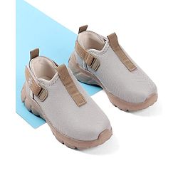 Cute Walk by Babyhug Solid Colour Sneaker Shoes with Velcro Closure - Aqua Blue