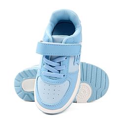 Cute Walk by Babyhug Solid Colour Sneaker Shoes with Velcro Closure - Light Blue