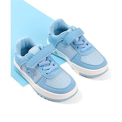 Cute Walk by Babyhug Solid Colour Sneaker Shoes with Velcro Closure - Light Blue