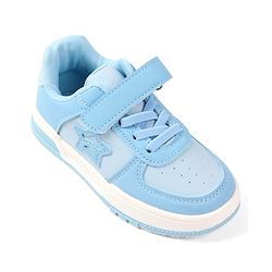 Cute Walk by Babyhug Solid Colour Sneaker Shoes with Velcro Closure - Light Blue