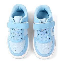 Cute Walk by Babyhug Solid Colour Sneaker Shoes with Velcro Closure - Light Blue