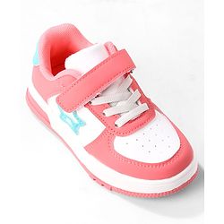 Cute Walk by Babyhug Solid Colour Sneaker Shoes with Velcro Closure - Light Blue