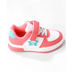 Cute Walk by Babyhug Solid Colour Sneaker Shoes with Velcro Closure - Light Blue