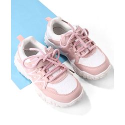 Cute Walk by Babyhug Velcro Closure with Floral Design Sneaker Shoes - Pink