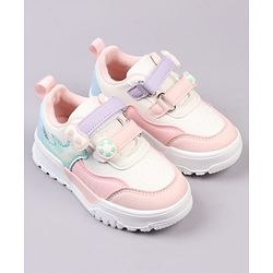 Cute Walk by Babyhug Velcro Closure Solid Color Sneakers Shoes - Teal Blue