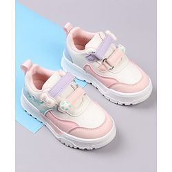 Cute Walk by Babyhug Velcro Closure Solid Color Sneakers Shoes - Teal Blue