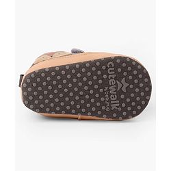 Cute Walk by Babyhug Velcro Closure Booties with Fox Patch -  Grey