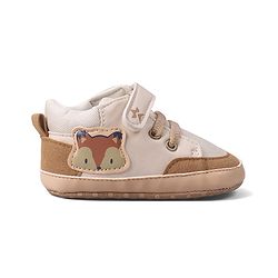 Cute Walk by Babyhug Velcro Closure Booties with Fox Patch -  Grey