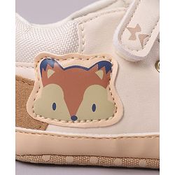Cute Walk by Babyhug Velcro Closure Booties with Fox Patch -  Grey