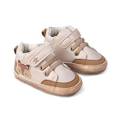 Cute Walk by Babyhug Velcro Closure Booties with Fox Patch -  Grey