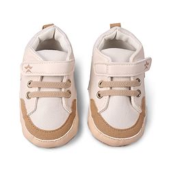 Cute Walk by Babyhug Velcro Closure Booties with Fox Patch -  Grey